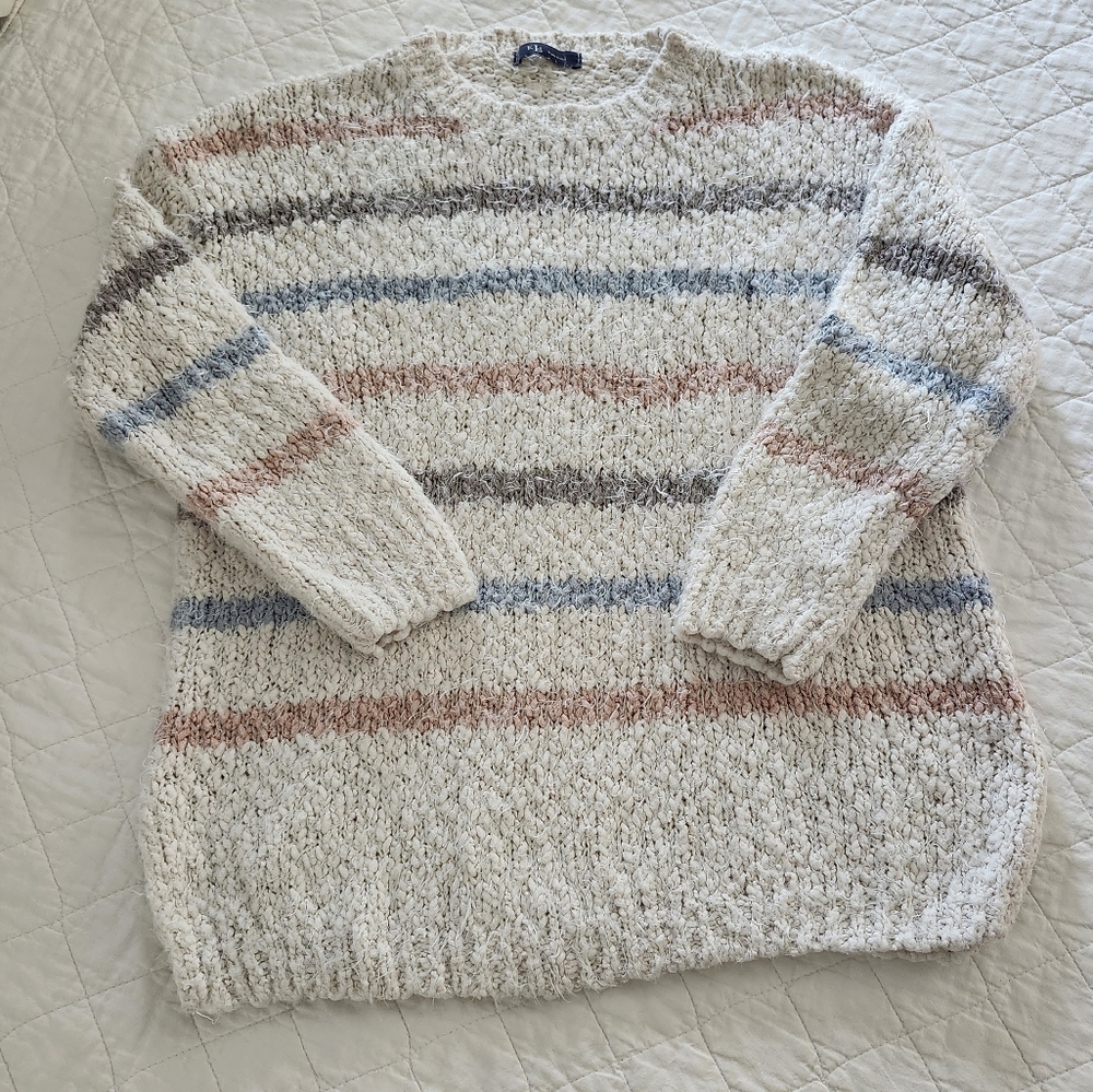 KLd Women's Striped Knit Sweater, Size L, Made in USA